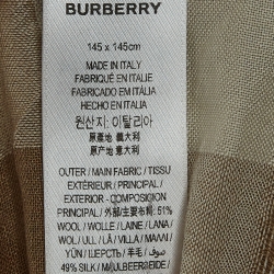 Pre Owned Burberry Beige Checked Wool and Silk Fringed Scarf