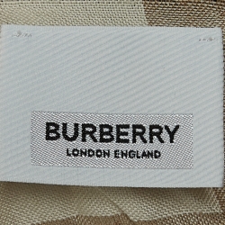 Pre Owned Burberry Beige Checked Wool and Silk Fringed Scarf