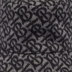 Burberry Grey Monogram Wool Bucket Hat M