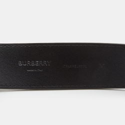 مملوكة مسبقًا Burberry Brown Monogram Coated Canvas TB Buckle Belt M