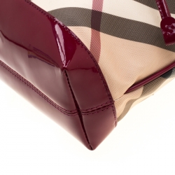 Burberry Beige/Red PVC and Patent Leather Backpack