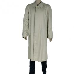 Pre Owned Burberry Taupe Men's Cotton Trench Coat XXXL