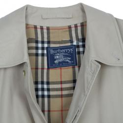 Pre Owned Burberry Taupe Men's Cotton Trench Coat XXXL