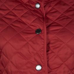 Pre Owned Burberry Brit Red Diamond Quilted Button Front Jacket XS