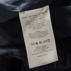 Pre Owned فستان بربري لندن حرير قطن كاروهات أزرق كحلي طبقات بلا أكمام M