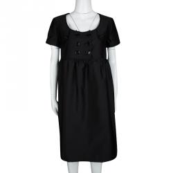Pre Owned Burberry London Black Short Sleeve Trench Dress M