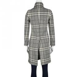 Pre Owned Burberry London Multicolor Checked Wool Long Coat XS