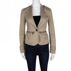 Pre Owned Burberry Brit Khaki Bethersden Honey Jacket XS