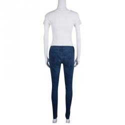 Pre Owned Burberry brit Indigo Dark Wash Faded Effect Denim Westbourne Skinny Jeans M