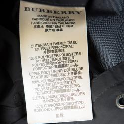 Pre Owned Burberry Brit Black Double Breasted Belted Balmoral Short Trench Jacket S