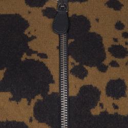 Pre Owned جاكت بربري بريت صوف سحاب أمامي نمط رش أسود وبني L