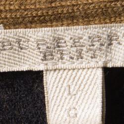 Pre Owned جاكت بربري بريت صوف سحاب أمامي نمط رش أسود وبني L