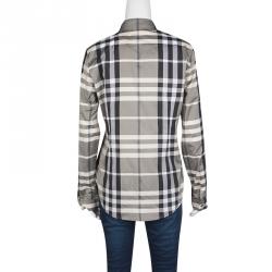 Pre Owned Burberry London Checked Long Sleeve Button Front Shirt M