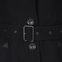 مملوكة مسبقًا Burberry Brit Black Wool Cashmere Belted Trench Coat XS