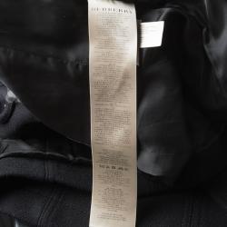 مملوكة مسبقًا Burberry Brit Black Wool Cashmere Belted Trench Coat XS