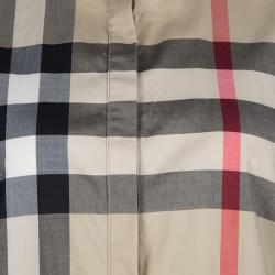 Pre Owned Burberry Brit Beige Cotton Novacheck Long Sleeve Button Front Shirt M