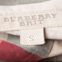 Pre Owned قميص بربري بريت قطن بيج كاروهات نوفا بنصف صف أزرار S