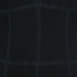 مملوكة مسبقًا فستان بربري تريكو أسود شبكة بأكمام قصيرة رقبة حرف V مقاس M