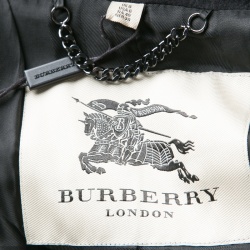 Pre Owned Burberry  London Black Wool and Cashmere Fur Collar Detail Double Breasted OverCoat S
