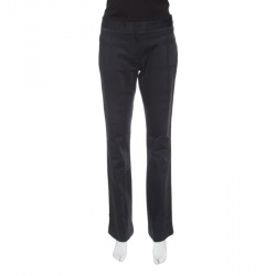 Pre Owned Burberry London Black Cotton Pixelated Trousers M
