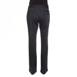 Pre Owned Burberry London Black Cotton Pixelated Trousers M