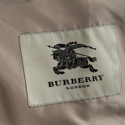 Pre Owned Burberry London Beige Diamond Quilted Belted Long Trench Coat L