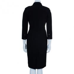 مملوكة مسبقًا Burberry Black Novacheck Contrast Cuff Shirt Dress M