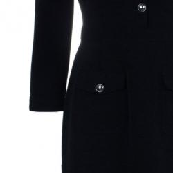 مملوكة مسبقًا Burberry Black Novacheck Contrast Cuff Shirt Dress M