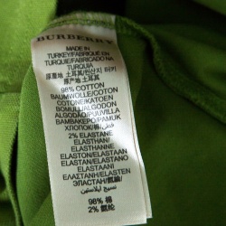 Pre Owned تي شيرت بولو بربري بريت أكمام قصيرة تريكو شمع عسل أخضر XL