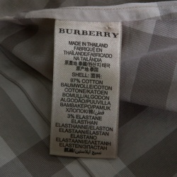 Pre Owned Burberry Brit Smoked Grey Checked Cotton Long Sleeve Button Front Shirt M
