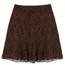 مملوكة مسبقًا Burberry Floral Print Layered Silk Skirt M