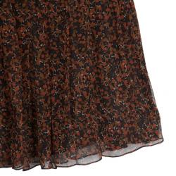 مملوكة مسبقًا Burberry Floral Print Layered Silk Skirt M