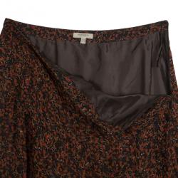 مملوكة مسبقًا Burberry Floral Print Layered Silk Skirt M