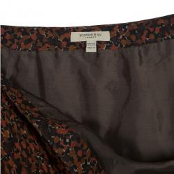 مملوكة مسبقًا Burberry Floral Print Layered Silk Skirt M