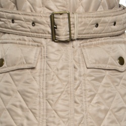 Pre Owned Burberry Brit Beige Diamond Quilted Belted Jacket XS