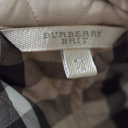Pre Owned Burberry Brit Beige Diamond Quilted Belted Jacket XS