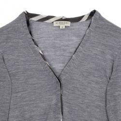 مملوكة مسبقًا Burberry Brit Check Placket Button Down Cardigan M