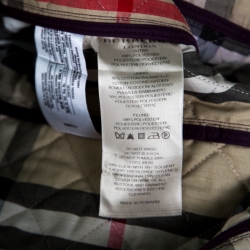 Pre Owned Burberry London Purple Diamond Quilted Belted Jacket S