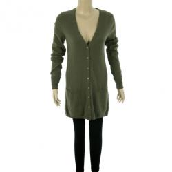 Pre Owned Burberry Green Button Down Novacheck Cuff Cardigan S