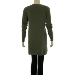 Pre Owned Burberry Green Button Down Novacheck Cuff Cardigan S