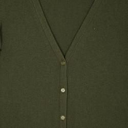 Pre Owned Burberry Green Button Down Novacheck Cuff Cardigan S