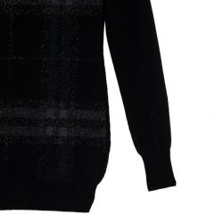 مملوكة مسبقًا Burberry Brit Black Check Print Sweater S
