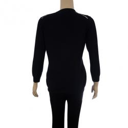 Pre Owned Burberry Black Button Down Cardigan M