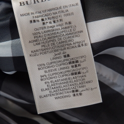 Pre Owned معطف بربري لندن جلد خروف ميتاليك بحزام M