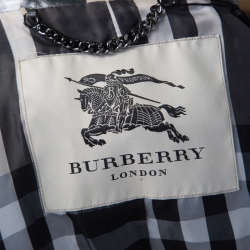 Pre Owned معطف بربري لندن جلد خروف ميتاليك بحزام M