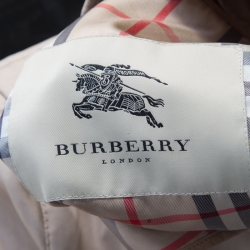 Pre Owned Burberry Beige Wool Camel Hair Lined Belted Double Breasted Trench Coat M