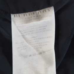 Pre Owned Burberry Black Cotton Stand Collar Slim Fit Jacket S