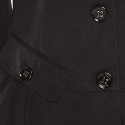 Pre Owned Burberry Black Cotton Stand Collar Slim Fit Jacket S