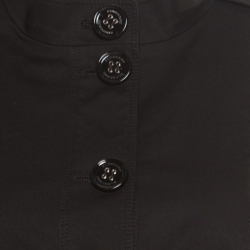 Pre Owned Burberry Black Cotton Stand Collar Slim Fit Jacket S