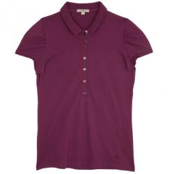 Pre Owned Burberry Pink Check Placket Polo Shirt L